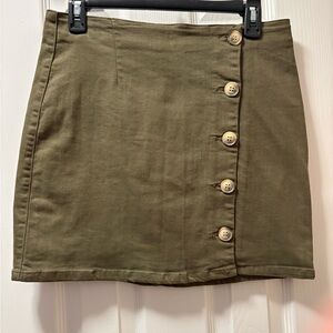 Button-front Mini Skirt